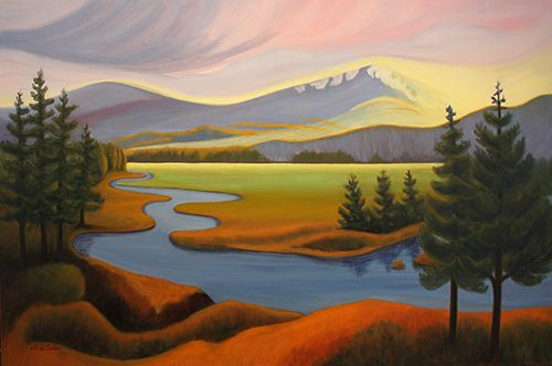 oil painting of a landscape in Rocky Mountain National Park