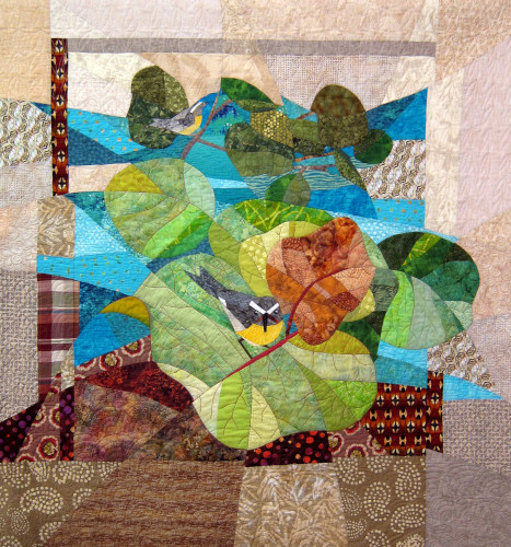 nature-based collage quilt by Marya Lowe