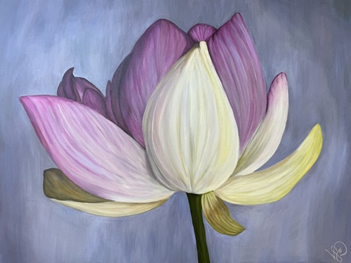 acrylic painting of a lotus flower