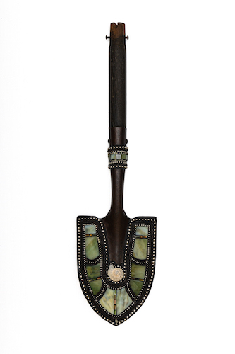 shovel with mosaic design