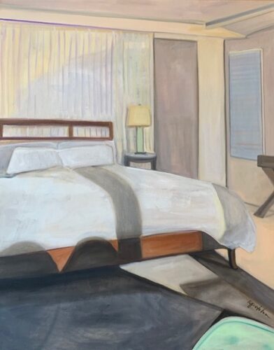 oil painting of a bedroom