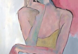 Softly colored acrylic figurative painting