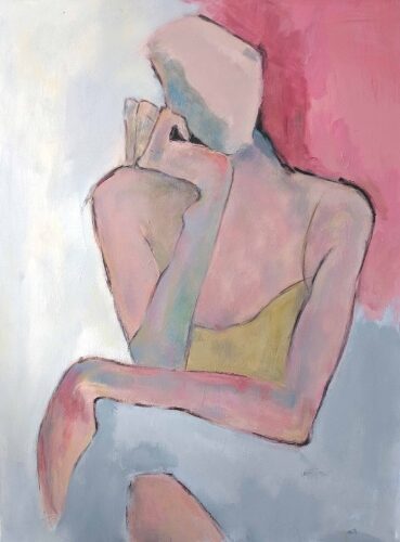 Softly colored acrylic figurative painting