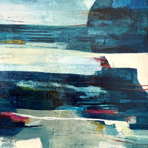 mixed media abstract landscape painting