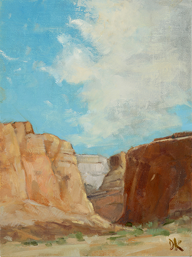 oil painting of a canyon view