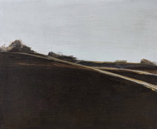 minimalist painting of a California landscape