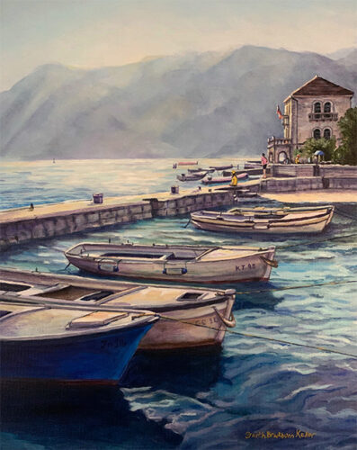 landscape of boats in the water Montenegro