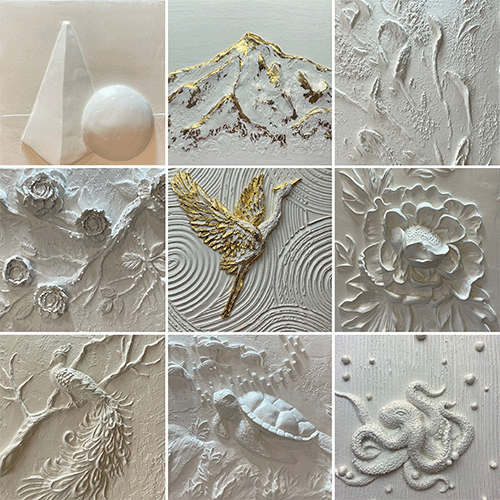 plaster bas relief artwork