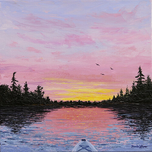 sunset landscape painting