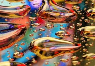 multicolored reflections captured by the camera