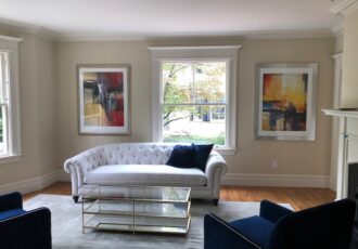 rented artwork used in staging a room