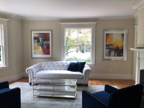 rented artwork used in staging a room