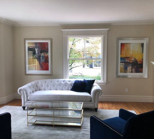 rented artwork used in staging a room