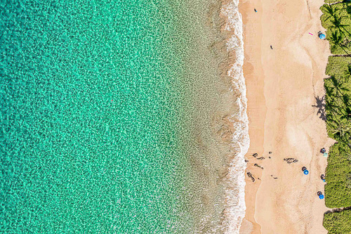 aerial view of Maui beach