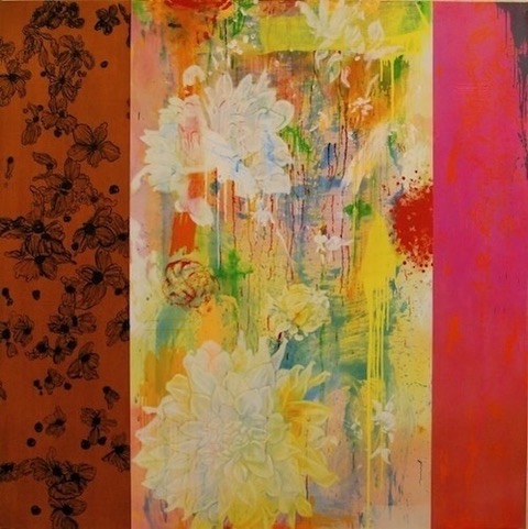 Floral semi-abstract painting by Ron Trujillo