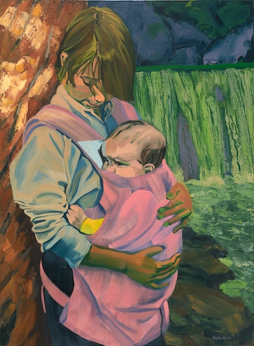 oil painting of a mother and child