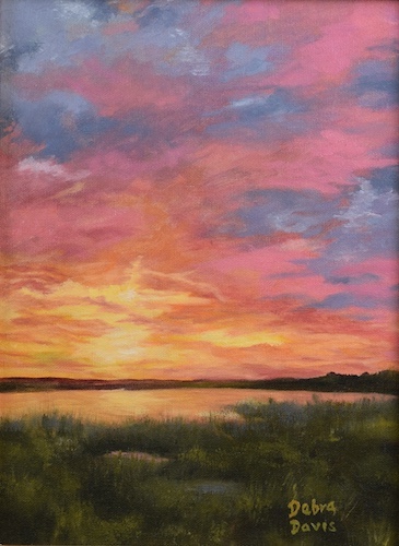 bold oil painting of a sunset