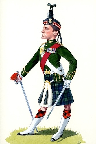 painting caricature of a Scottish military commander