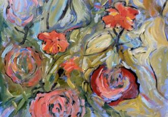 abstract painting of flowers