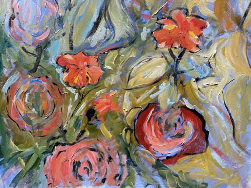 abstract painting of flowers