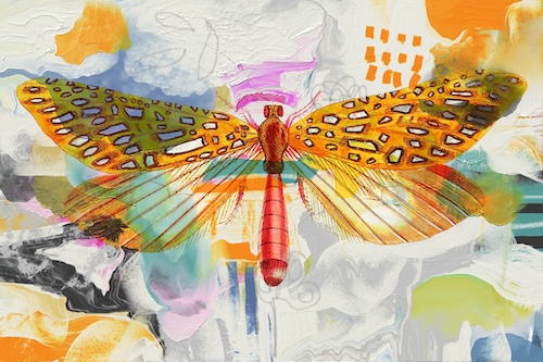 digital art with dragonfly