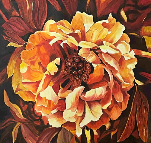 oil painting of a flower