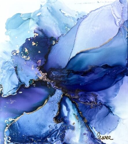 abstract blue painting alcohol ink