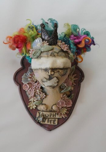 wall sculpture mixed media of a trophy wife