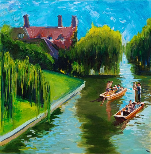 idyllic scene painted in acrylic