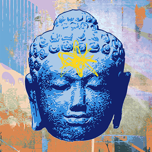 stylized art design with Buddha