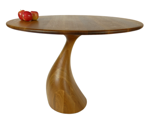 Handmade white oak sculptural dining table