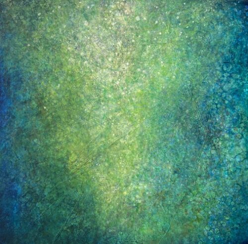 blue and green abstract painting