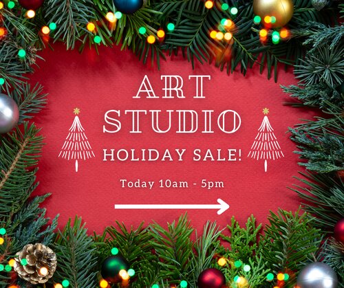 Art studio holiday sale sign