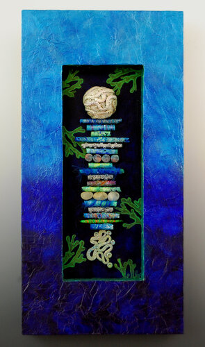 mixed media sculpture, talisman theme