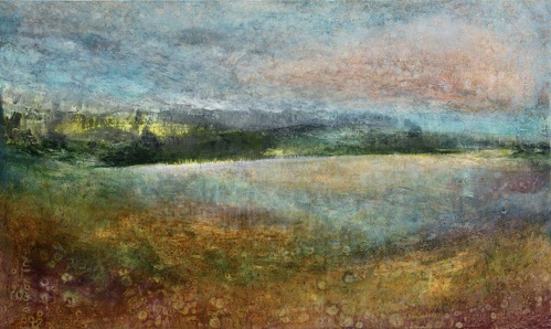 soft and ethereal abstract landscape painting