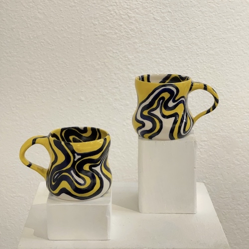 abstract design ceramic handmade mugs