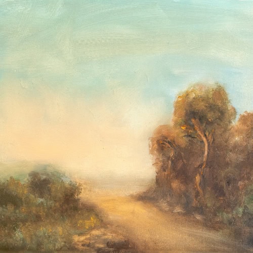 Ethereal oil painting of a landscape