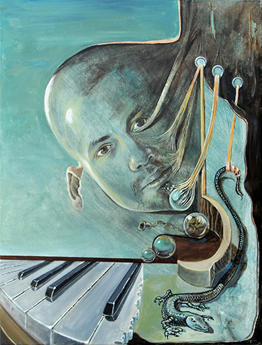 surreal painting of a face