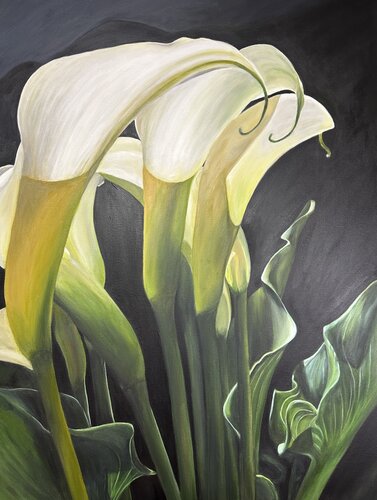 painting of calla lilies in acrylic