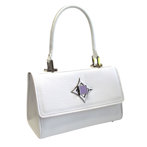 white bespoke handmade leather handbag