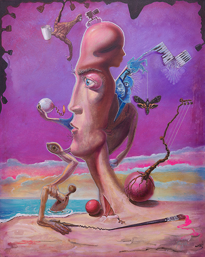 surreal painting of a face