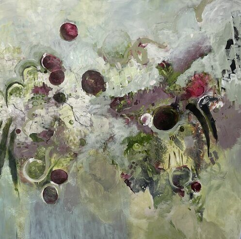 abstract painting based on vineyard scene