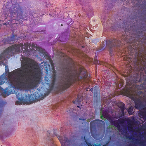 detail of a painting of an eye