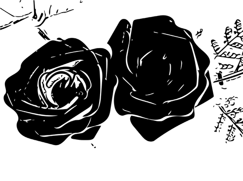 black and white graphic photo of roses