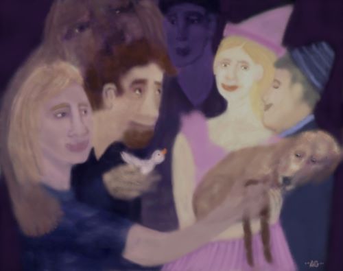 digital painting of a group of people