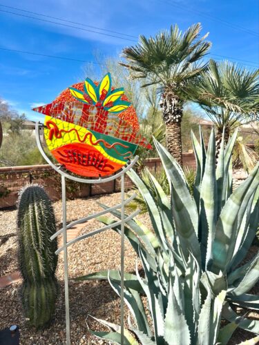 outdoor desert glass sculpture