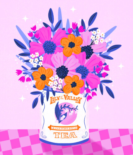 colorful digital artwork flower bouquet