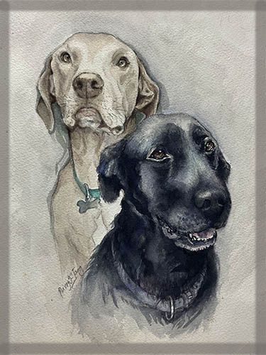 pet portrait of two dogs