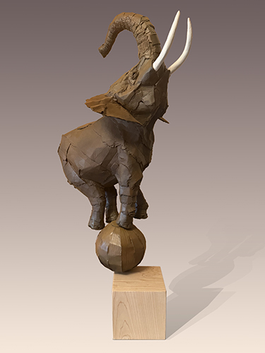 sculpture of an elephant in mixed media