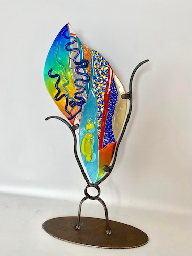 colorful sculptural glass collage